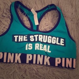 Pink sports bra